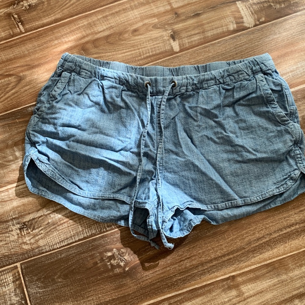 J Crew Denim Drawstring Waist Shorts Size S